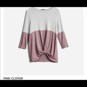 PINK CLOVER Denver Front Twist Brushed Knit Top Dark Pink XS Stitch‎ Fix NWT